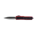 Microtech 126-10RDCFIS Daytona D/E Stonewash Standard, Red Handle w/ Carbon Fiber Inlay OTF Automatic Knife - Microtech Knives