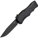Hogue Exploit OTF Automatic: 3.5 Clip Point Blade - Black PVD Finish, Matte Black Aluminum Frame - Tritium Infused Trigger - Hogue