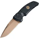 SIG EX-A01 Emperor Scorpion Automatic Folder: 3.5 Drop Point Blade - FDE PVD Finish, Solid Black G10 Frame - Hogue
