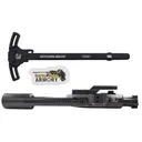 BHA Precision Complete M16 AR-15 5.56/300 Black DLC Logoed Bolt Carrier Group With AR-15 WarHammer Mod2 Black Large Lever Ambi Black Charging Handle - Bha Precision
