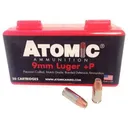 Atomic 00409 Pistol  9mm Luger +P 124 gr Bonded Match Hollow Point 50 Bx/ 10 Cs - Atomic Ammo