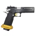Masterpiece Arms DS9 LOC, 9mm, 5 Barrel, 2 Magazines, Trijicon Optics Ready, Gold Magwell Trigger, Silver Accents Pistol - MasterPiece Arms