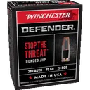 Winchester S380PDB Defender .380 ACP 95 Gr Bonded Jacket Hollow Point 20 rd Box - Winchester