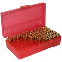 MTM P504429 Case-Gard P-50 44 Spl,44 Mag,45 Colt (LC) 50rd Clear Red - MTM Case-gard
