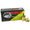 WOLF 9MM 124GR FMJ 50/BX BRASS PLTD - Wolf Ammunition