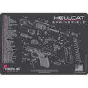 SPRINGFIELD HELLCAT SCHEMATIC PROMAT - CHARCOAL GRAY/PINK, 12 X 17 - Cerus Gear