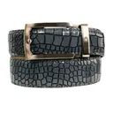 Nexbelt Crocodile Embossed Leather Dress Belt, 1 3/8 Wide, Up to 45 Waist, Grey - Nexbelt