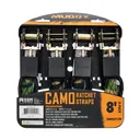 MUDDY 1 X 8' STANDARD DUTY RATCHET STRAPS / CAMO / 4 PACK - Gsm