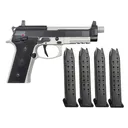 Beretta 92XI SAO, 9mm, 5.1 Threaded Barrel, 4- 18rd Magazines, Optics Ready, Pistol - Beretta