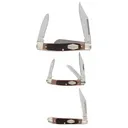 Old Timer 1207768 Q4 Combo Folding Plain Satin Stainless Steel Blade/ Sawcut Polymer Handle - Old Timer