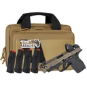 Smith & Wesson P.C. Bodyguard 2.0 Carry Comp, .380acp, 3.1 Ported Barrel, w/ Thumb Safety, FDE / Black Pistol Bundle w/ 4 Magazines, Savior Bag, Optic Cut & CT Rad Green Dot - Smith and Wesson