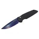 Nighthawk Custom Limited Protech TR-3, Black & Sapphire Blue, Pearl Release Button Knife - Nighthawk Custom