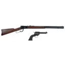 Heritage Mfg 92 Ranch Hand 44 Mag 12rd 24 Black Polished Octagon Barrel, Black Polished Alloy Steel Receiver,Fixed Hardwood Stock Rough Rider .22LR 6rd 4.75 Barrel Black Revolver Bundle - Heritage Manufacturing