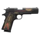 Tisas Arms 10100518AA1 1911 Spartan Full Size 45 ACP 7+1 5 Distressed Multi-Color Cerakote Serrated Slide & Carbon Steel Frame w/Beavertail, Aluminum Cerakote w/Engraving Grip - Tisas Usa