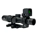 Trijicon Credo 1-4x24 Green MRAD Reticle Q-LOC 30mm Diving Board Mount RCR Enclosed Red Dot Package LPVO Rifle Scope - Trijicon