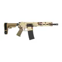 Shark Coast Tactical SCC07145CHCHIP-P Chocolate Chip  5.56 NATO 30+1 10.50 Black Nitride Threaded Barrel, Aluminum Receiver w/Picatinny Rail, M-LOK Handguard, Polymer SB Tactical SBA3 Brace, Polymer - Shark Coast Tactical