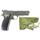 NAVY ARMS MAC 50 PISTOLS SURPLUS 9MM PISTOL W/ HLSTER, CLEANING KIT, LANYARD, ORIGINAL FRENCH MANUAL - Navy Arms