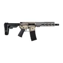 Shark Coast Tactical SCC07428MILFDE-P Military 5.56 NATO 30+1 10.50 Black Nitride Threaded Barrel, 2-Tone FDE Cerakote Aluminum Receiver w/Picatinny Rail, M-LOK Handguard, Polymer SB Tactical SBA3 Br - Shark Coast Tactical