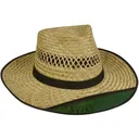 OC BEACH BUM STRAW HAT w/GRN VISOR - Outdoor Cap