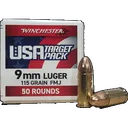 Winchester USA Target Pack 9mm, 115gr FMJ, 50rd Box - Winchester Ammunition