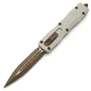 Microtech Dirac Delta D/E Automatic OTF Knife, 3.79-Inch Burnt Bronze, Champagne Gold - Microtech Knives