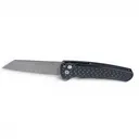 Atlas Gunworks & Pro-Tech Malibu Knife, Battleworn Black, Acid Etched, Pearl Button - Atlas Gunworks