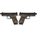 RUGER RXM THREADED 9MM PISTOL 4.5 BBL OD GREEN TIGER STRIPE MAGPUL EHG, O.R. 2-15RD MAGS - Ruger