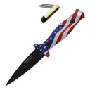 Smith & Wesson America's Heroes Boot Knife w/ Mini Bullet Knife, Flag Display Tin - Smith & Wesson