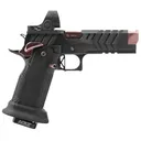 Phoenix Trinity B2 BattleHawk Armory Exclusive 9mm, 2- 5 Comped + Sight Block Barrels, 2- 141mm Magazines, Trijicon SRO 5 MOA Red Dot, DLC Black / Rose Gold Pistol - Phoenix Trinity