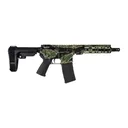 Shark Coast Tactical SCC07305TGR-P Tiger Stripe 5.56 NATO 30+1 Black Nitride Threaded Barrel, Aluminum Receiver w/Picatinny Rail, M-LOK Handguard, Polymer SB Tactical SBA3 Brace, Magpul MOE Grip, Righ - Shark Coast Tactical