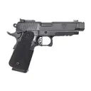 Accuracy X Pro Darkfighter, 9mm, 4.25 Barrel w/ Comp, 1- 16rd Magazine, Optic Ready, Carbon/Poly Grip, BlackSTAR Finish, Flat Trigger, Pistol - Accuracy X
