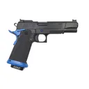 Accuracy X Gunfighter Pro, 9mm, 5 Barrel, 1- 17rd Magazine, Optics Ready, Carbon/Poly Grip, BlackStar w/ Blue, Pistol - Accuracy X
