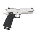 Accuracy X Gunfighter Pro, 9mm, 5 Barrel, 1- 17rd Magazine, Optics Ready, Satin Stainless, Carbon/Poly Grip, Pistol Pistol - Accuracy X