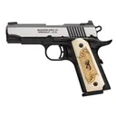 Browning Black Label, 1911, Single Action, Semi-auto, Metal Frame Pistol, Compact Size, 380 ACP, 3.6 in Barrel, Stainless Finish, Silver, Black Frame, Maple Medallion Checkered Grips, 3 Dot Sights, 10 Rounds, 2 Mags 051999492 - Browning