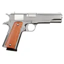Rock Island 51433 GI Standard FS 45 ACP Caliber with 5 in Barrel, 8+1 Capacity, Overall Polished Nickel Finish Steel, Beavertail Frame, Serrated Slide & Wood Grip, Pistol - Armscor Firearms