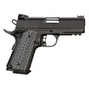 Rock Island 51470 Tac Ultra CS 45 ACP Caliber with 3.62 in Barrel, 7+1 Capacity, Overall Black Parkerized Finish Steel, Picatinny Rail/Beavertail Frame, Serrated Slide & Black/Gray G10 Grip, Pistol - Armscor Firearms