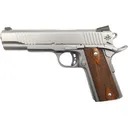 Rock Island 51414 Rock Standard FS *CA Compliant 45 ACP Caliber with 5 in Barrel, 8+1 Capacity, Overall Matte Stainless Steel Finish, Beavertail Frame, Serrated Slide & Double Checkered Wood Grip, Pistol - Armscor Firearms