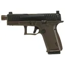 Lone Wolf Distributors Dusk19, Striker Fired, Semi-auto, Polymer Frame Pistol, Compact, 9mm, 4.6 in Threaded Bronze Barrel, Matte Finish, Black Slide and Brown Frame, RMR Compatible Optic Cut, Front N - Lone Wolf