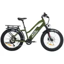 Bakcou E-bikes B-FST24-G-B17 Flatlander ST 24 Gloss Army Green 18 w/Stand Over Height of 26/Frame Shimano Alivio Hill-Climbing 9 Speed Bafang 750W High-End Rear Hub Motor 25+ mph Speed, Electric Bike - Bakcou