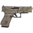 Glock PA4850204FRMOSBBBWFLA G48 Gen5 MOS Slim Compact Frame 9mm Luger 10+1 4.17 in Black GMB Barrel, Burnt Bronze Battle Worn Flag MOS Cut/Serrated Steel Slide, Polymer Frame w/Beavertail & Textured Grip, Pistol - Glock