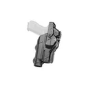 Rapid Force Rapid Force Duty Holster, Outside the Waistband Holster, Level 3 Retention, Fits Glock 17/31/47/22 (Will Not Fit Gen 5 G22) with Light and Red Dot Optic, Low Ride, Quick Disconnect System, Right Hand, Polymer, Black RFS-0057-R-MB-112-D - Rapid Force
