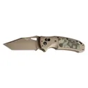 Hogue K320 AXG, Sig Sauer P320 Firearm Match, Folding Knife, CPM-S30V, Cerakote Finish, Flat Dark Earth, Plain Tanto Edge, 3.5 in Blade, Flat Dark Earth Aluminum Grips with G-Mascus Green G10 Inserts 36365 - Hogue