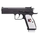 Tanfoglio IFG TFSTOCK2X9 Stock II Xtreme 9mm Luger 16+1/17+1, 4.44 in Black Polygonal, Rifled Barrel, Black Serrated Slide, Black Steel Frame w/Beavertail, White Polymer Grip, Pistol - Ifg