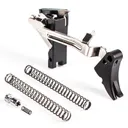 ZEV FULADJDRP9BB Fulcrum Adjustable Trigger Drop-In Kit Black Hardcoat Anodized Curved Triggert Compatible w/Gen1-3 Glock 17/17C/17L/19/19C/26/34 - Zev Technologies