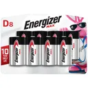 Energizer E95BP8 MAX D Batteries Black & Silver Alkaline 1.5 Volt, Qty (12) 8 Pack - Rayovac