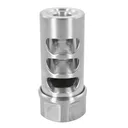 American Precision Arms G2M1265S Gen 2 Micro Bastard Self Timing Brake Stainless Steel with 1/2 in-28 tpi Threadst 1.86 in OAL & .750 in Diameter for 6.5 Cal Small Barrel AR-Platform & Hunting Rifles - American Precision Arms