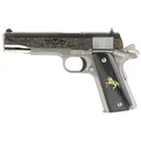 Colts Manufacturing Government Model, Day Of The Dead, 1911 Classic, Semi-auto, Metal Frame Pistol, Full Size, 38 Super, 5 in Barrel, Steel, Stainless Finish, 9 Rounds, 1 Mag, High Polished, Deep Engr - Colt