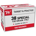 Winchester USA38SPVP USA Value Pack 38Special 130gr Full Metal Jacket 100 Per Box/5 Case Centerfire, Handgun Ammunition - Winchester