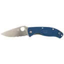 Spyderco C122PSBL Tenacious Lightweight 3.39 in Folding Drop Point Plain 8Cr13MoV SS Bladet Purple Bi-Directional Texturing FRN Handlet Includes Pocket Clip - Spyderco