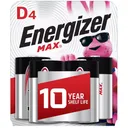 Energizer E95BP4 MAX D Batteries Black & Silver Alkaline 1.5 Volt, Qty (12) 4 Pack - Rayovac